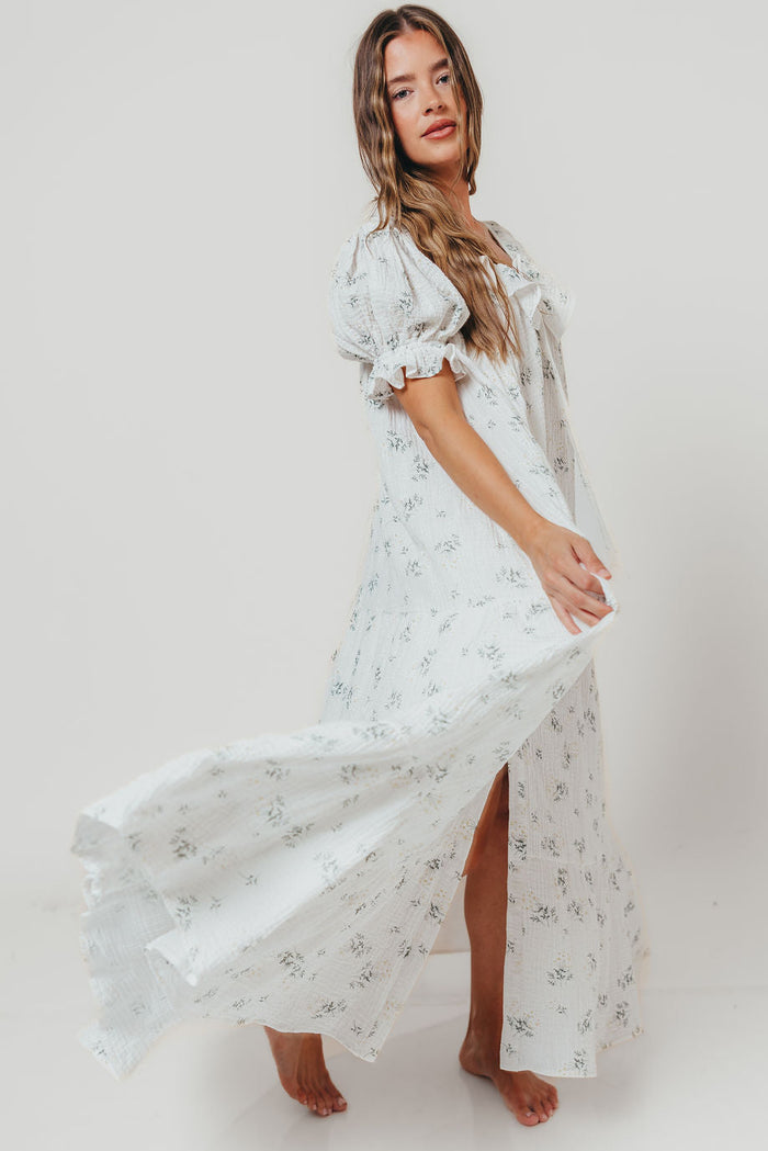 Sunday 100% Cotton Maxi Dress in Off-White - Bump Friendly & Inclusive Sizing