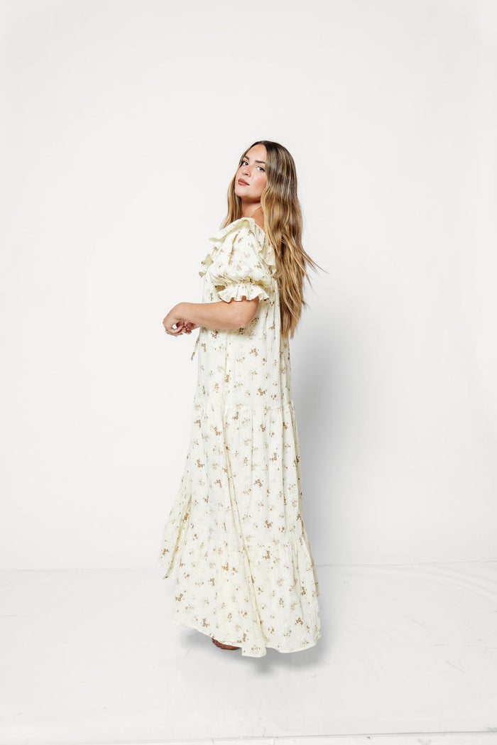 Sunday 100% Cotton Maxi Dress in Taupe Floral - Bump Friendly & Inclusive Sizing *9/30 PRE-ORDER*