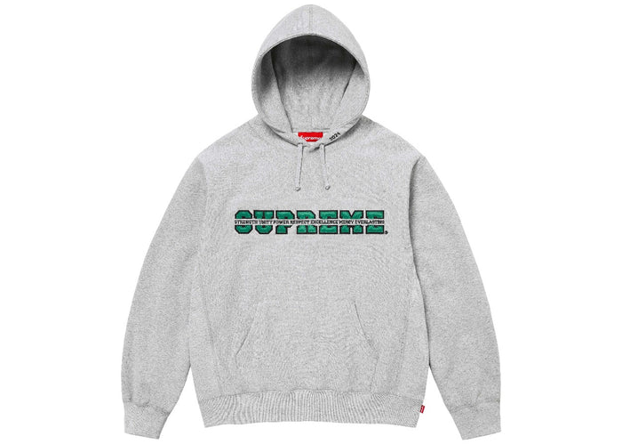 Supreme Collegiate Acronym Hooded Sweatshirt Heather Grey