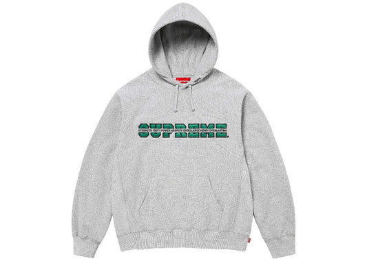 Supreme Collegiate Acronym Hooded Sweatshirt Heather Grey