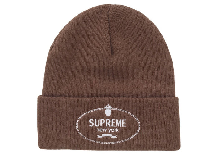 Supreme Crest Beanie Brown