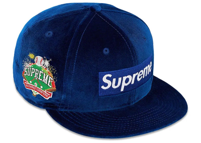Supreme Velour Box Logo New Era 'Navy'