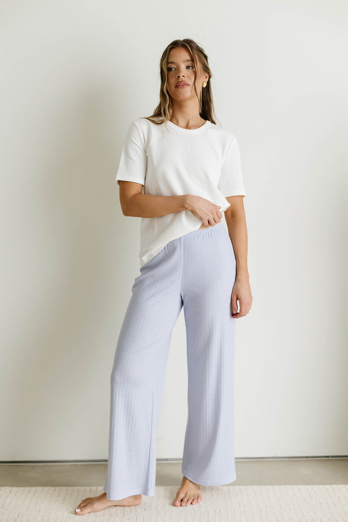 Suri Pointelle Lounge Pants in Dusty Blue