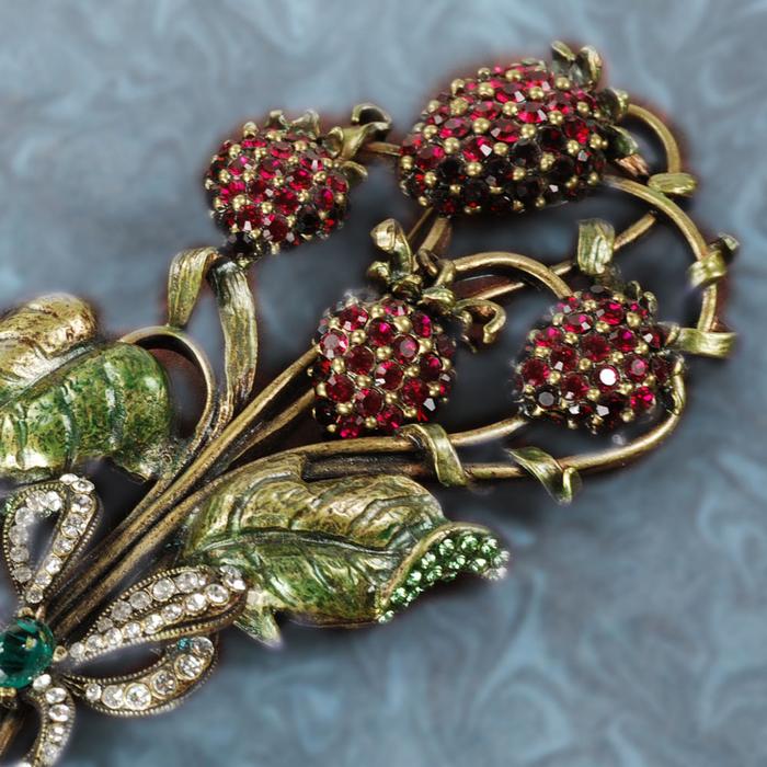 Sweet Strawberries Statement Brooch Pin