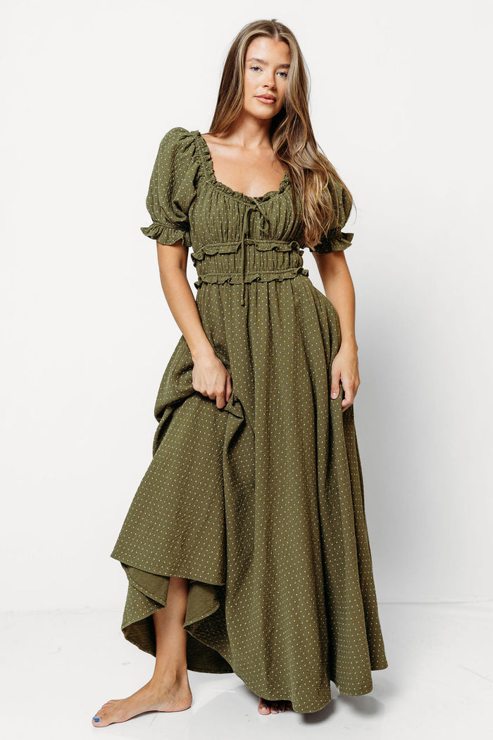 Sydnee 100% Cotton Maxi Dress in Dark Green - Bump Friendly & Inclusive Sizing *9/10 PRE-ORDER*