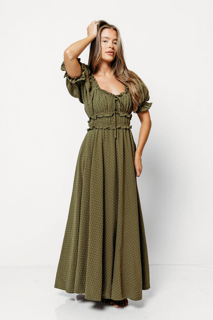 Sydnee 100% Cotton Maxi Dress in Dark Green - Bump Friendly & Inclusive Sizing *9/10 PRE-ORDER*