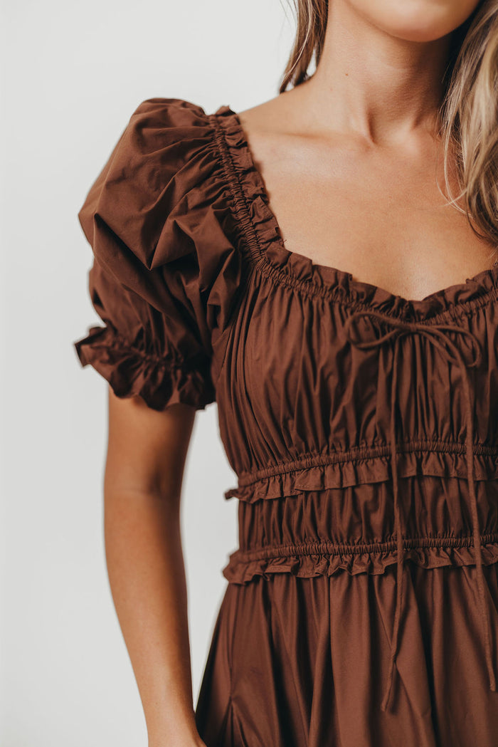 Sydnee Cotton Maxi Dress in Chocolate Brown - Bump Friendly