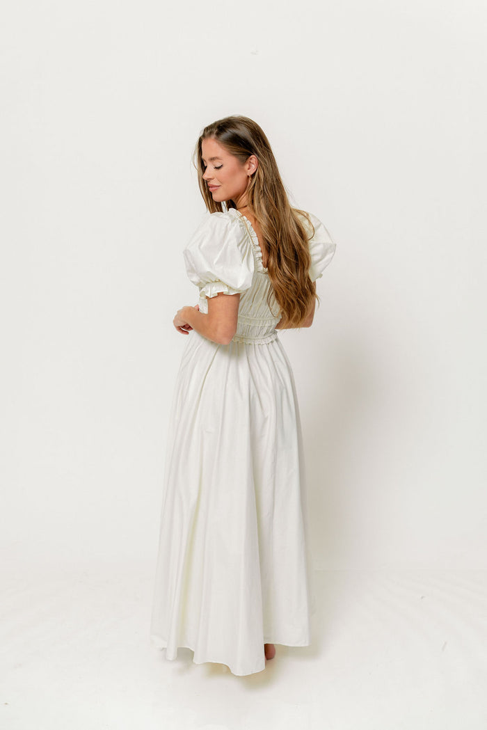 Sydnee Cotton Maxi Dress in Cream - Bump Friendly