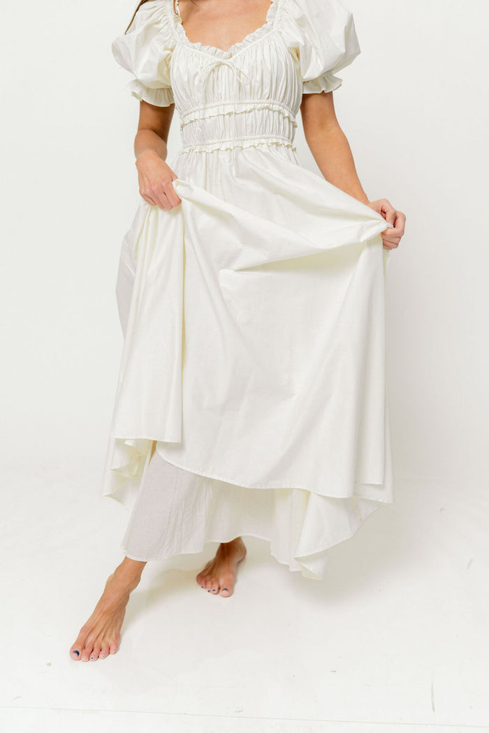 Sydnee Cotton Maxi Dress in Cream - Bump Friendly