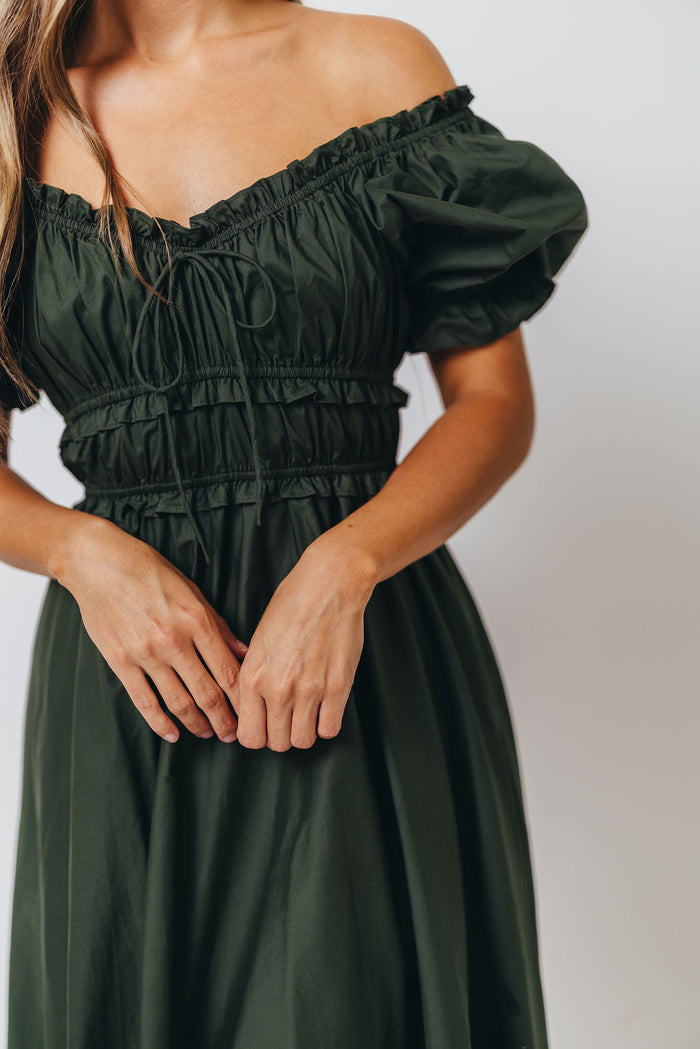 Sydnee Cotton Maxi Dress in Evergreen - Bump Friendly