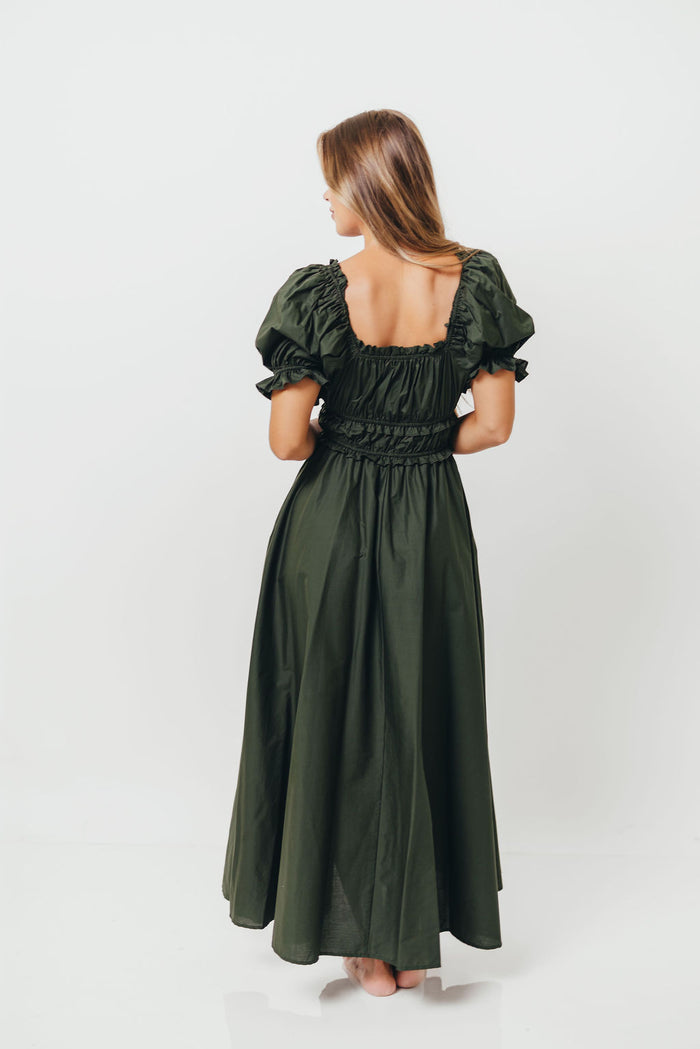 Sydnee Cotton Maxi Dress in Evergreen - Bump Friendly