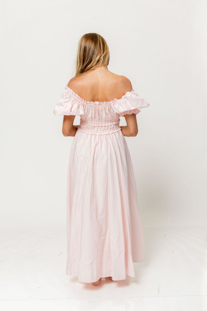 Sydnee Cotton Maxi Dress in Pale Pink - Bump Friendly