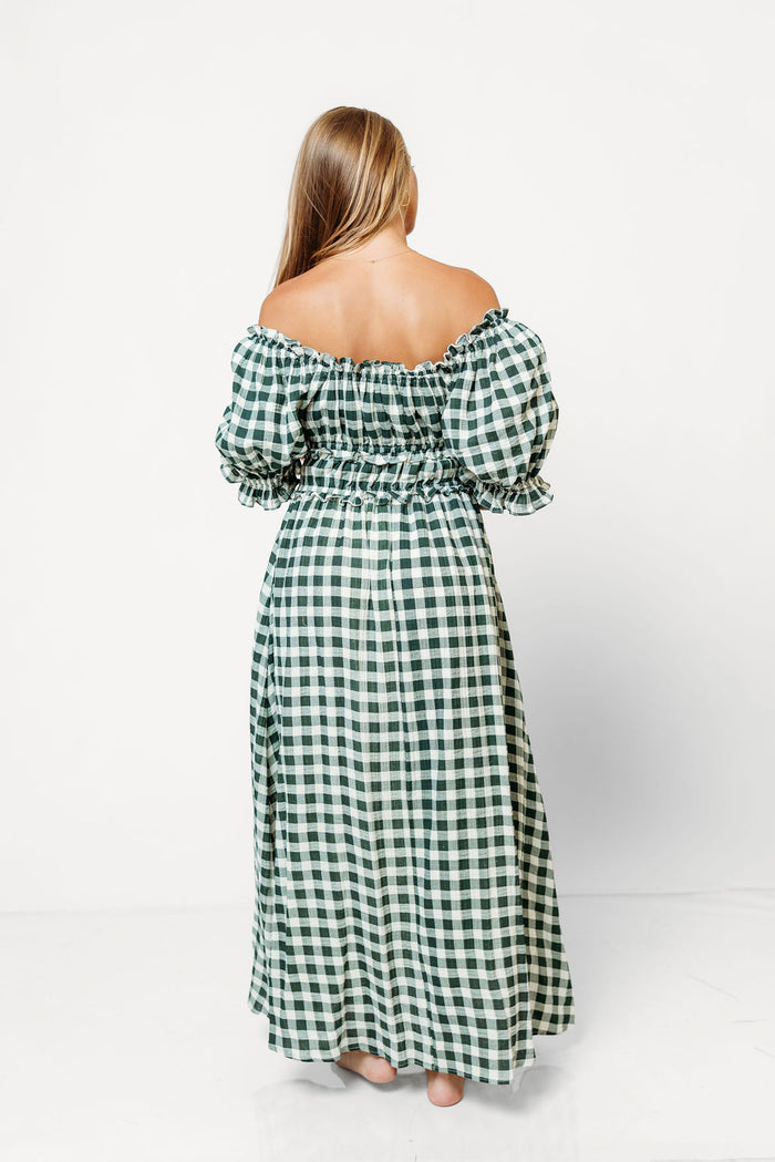Sydnee Maxi Dress in Green Gingham - Bump Friendly & Inclusive Sizing *9/16 PRE-ORDER*