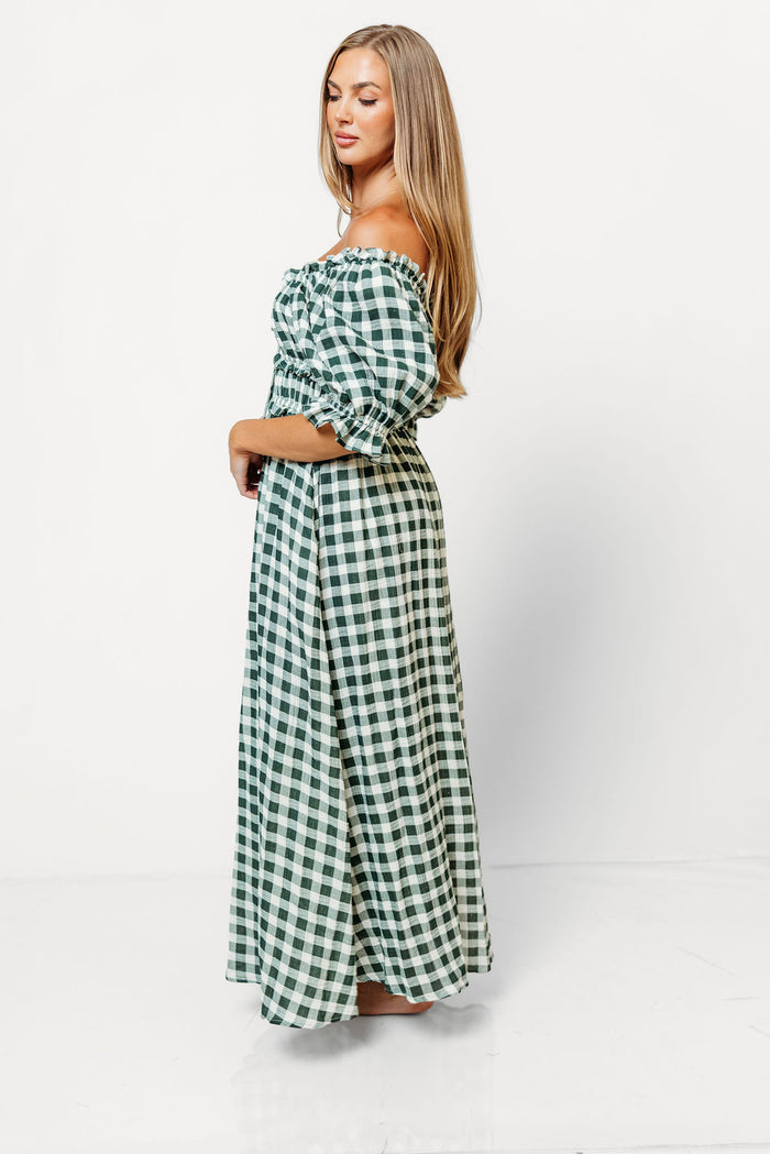 Sydnee Maxi Dress in Green Gingham - Bump Friendly & Inclusive Sizing *9/16 PRE-ORDER*