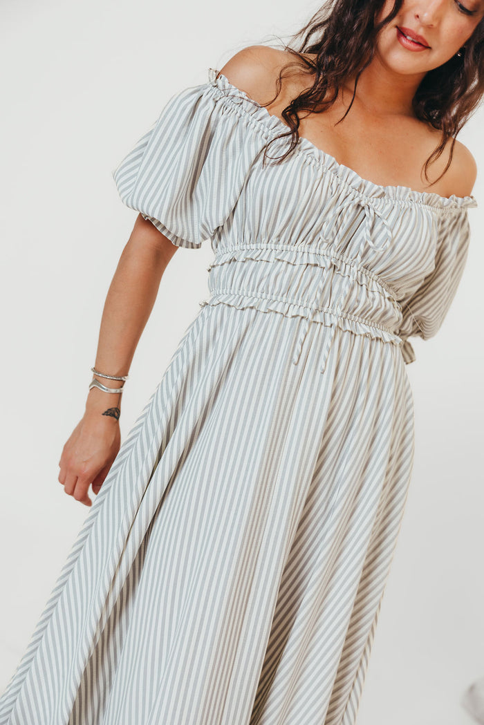 Sydnee Maxi Dress in Hamptons Blue Stripe - Bump Friendly