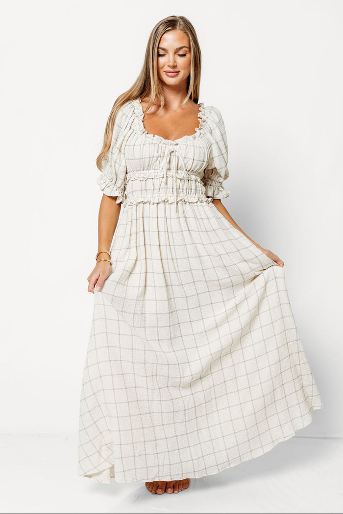 Sydnee Maxi Dress in Natural/Black - Bump Friendly *9/10 PRE-ORDER*