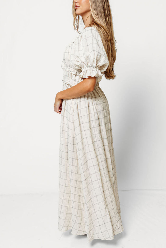 Sydnee Maxi Dress in Natural/Black - Bump Friendly *9/10 PRE-ORDER*