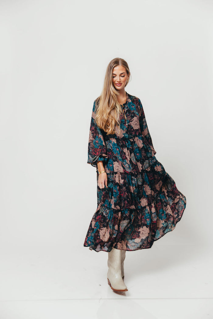 Tabitha Midi Dress in Black - Bump Friendly