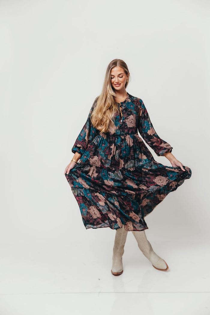 Tabitha Midi Dress in Black - Bump Friendly