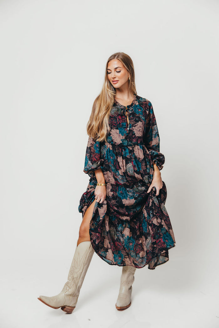 Tabitha Midi Dress in Black - Bump Friendly