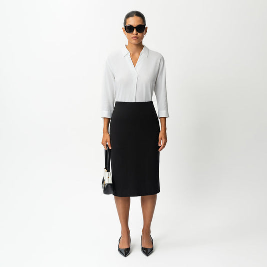 Tailored Ponte Midi Skirt - Ninepine