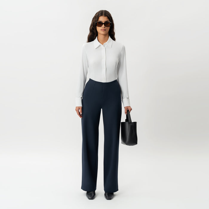 Tailored Ponte Relaxed Trouser - Ninepine