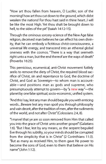 The Global, Counterfeit New Spirituality (KJV)
