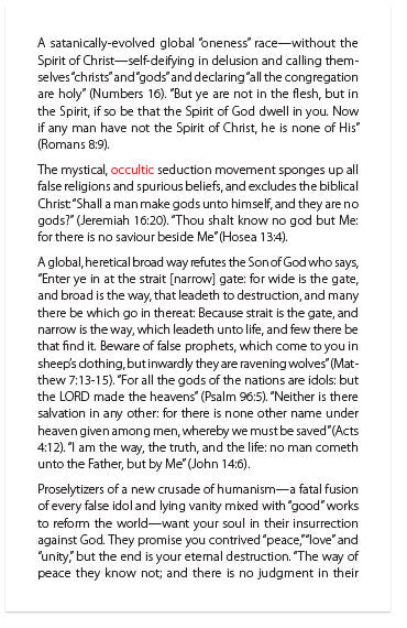 The Global, Counterfeit New Spirituality (KJV)