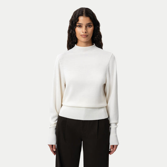 The Iconic Merino Sweater - Off-white - Ninepine