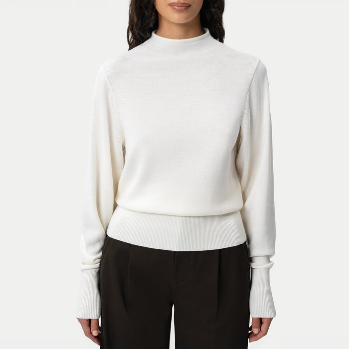 The Iconic Merino Sweater - Off-white - Ninepine