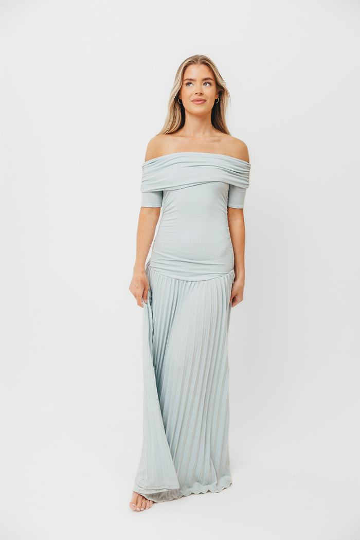 The Lennox Maxi Dress in Dusty Blue - Bump Friendly *Final Sale*