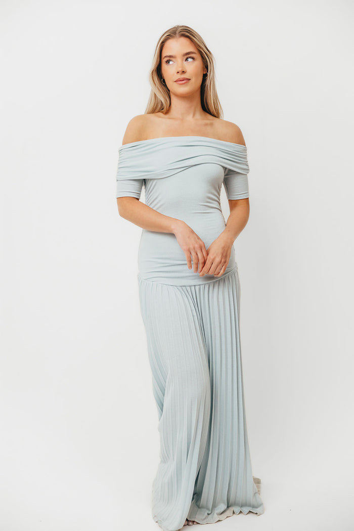 The Lennox Maxi Dress in Dusty Blue - Bump Friendly *Final Sale*