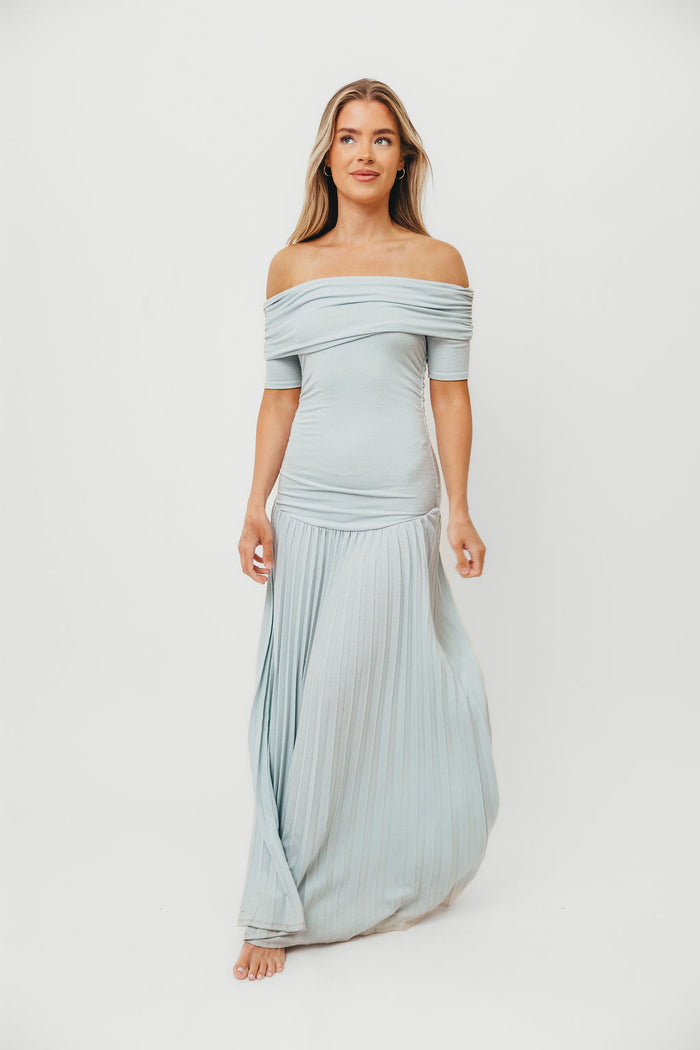 The Lennox Maxi Dress in Dusty Blue - Bump Friendly *Final Sale*