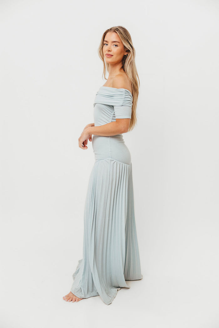 The Lennox Maxi Dress in Dusty Blue - Bump Friendly *Final Sale*