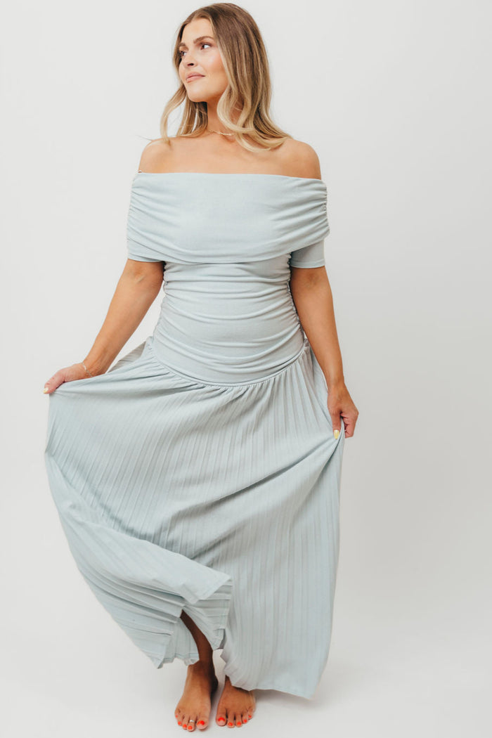 The Lennox Maxi Dress in Dusty Blue - Bump Friendly *Final Sale*