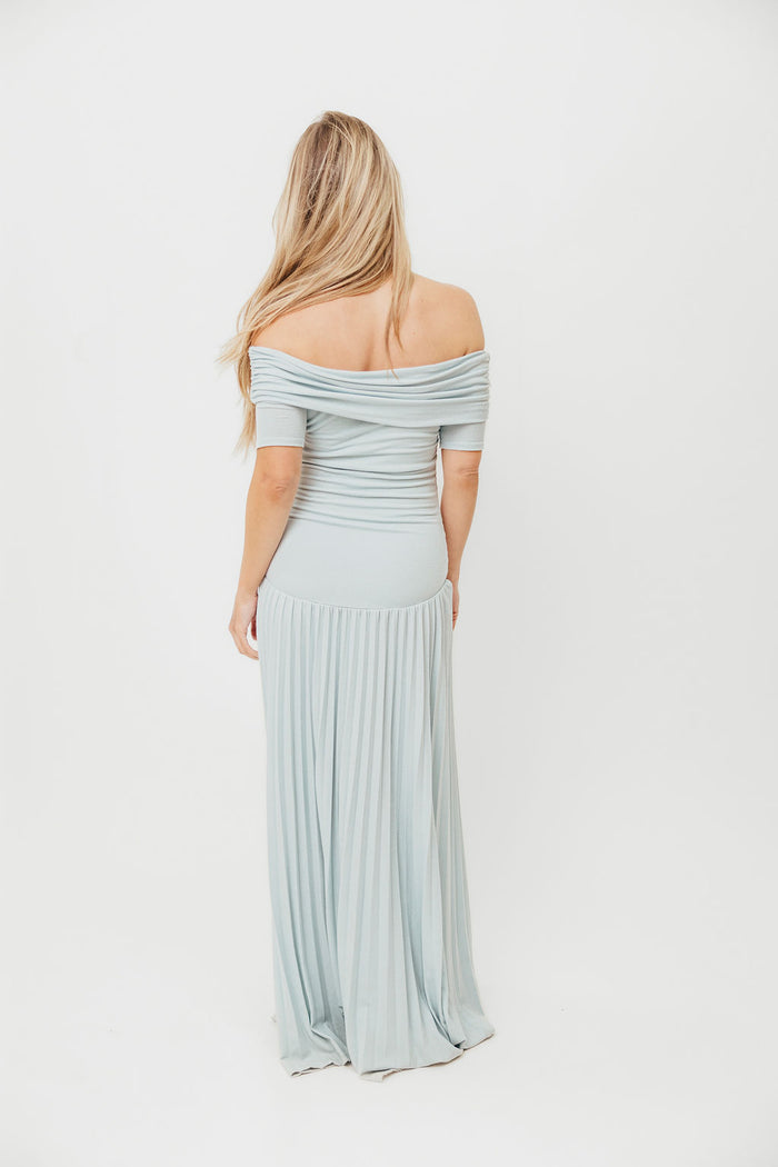 The Lennox Maxi Dress in Dusty Blue - Bump Friendly *Final Sale*