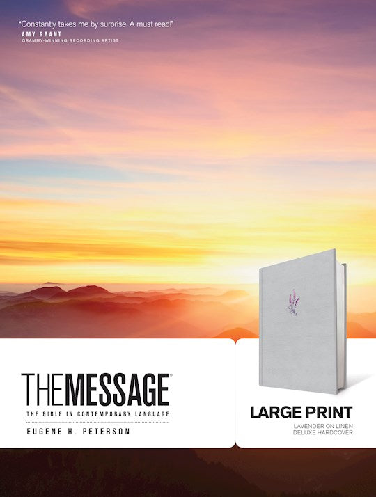 The Message/Large Print Bible -Lavender on Linen