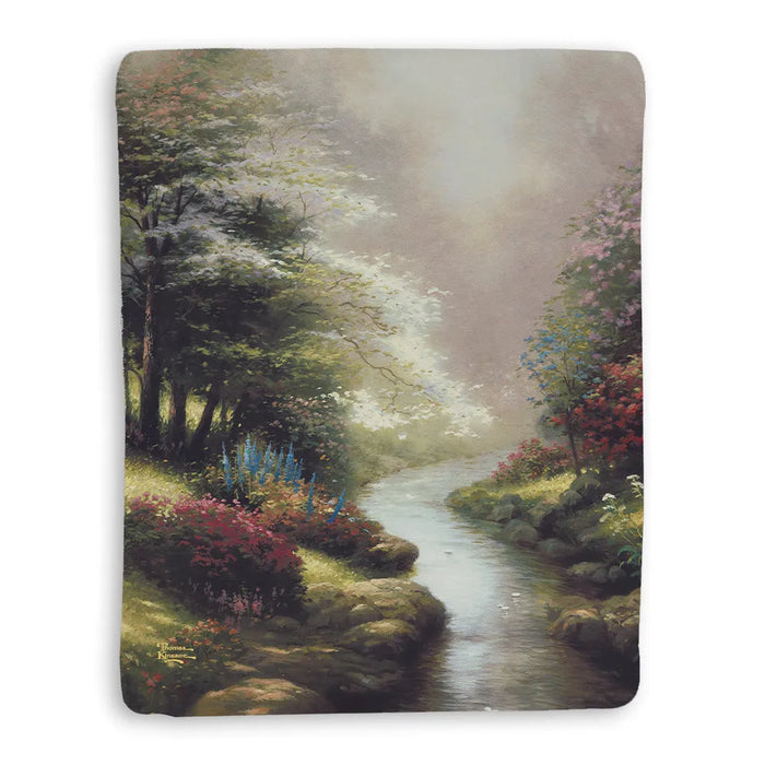 Thomas Kinkade Petals of Hope Sherpa Throw Blanket