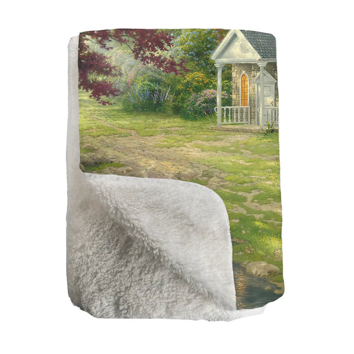 Thomas Kinkade Streams of Living Water Sherpa Throw Blanket