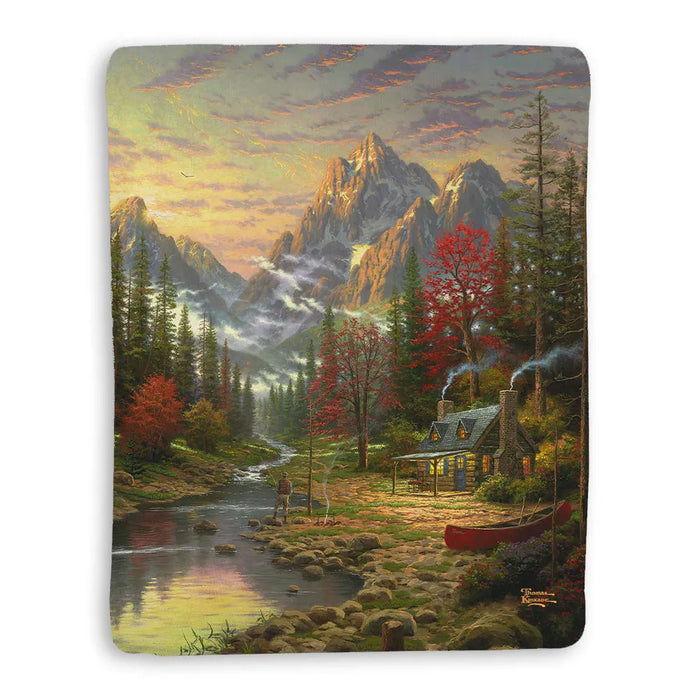 Thomas Kinkade The Good Life Sherpa Throw Blanket