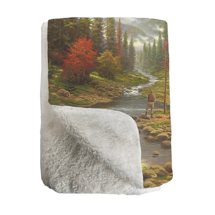 Thomas Kinkade The Good Life Sherpa Throw Blanket