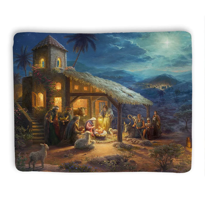 Thomas Kinkade The Nativity Sherpa Throw Blanket
