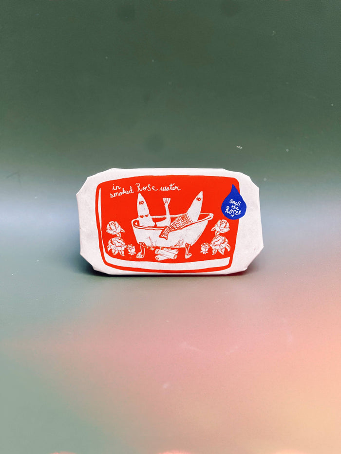 Tinned Fish Candle  Smoked Rose Water Handmade Soy Wax