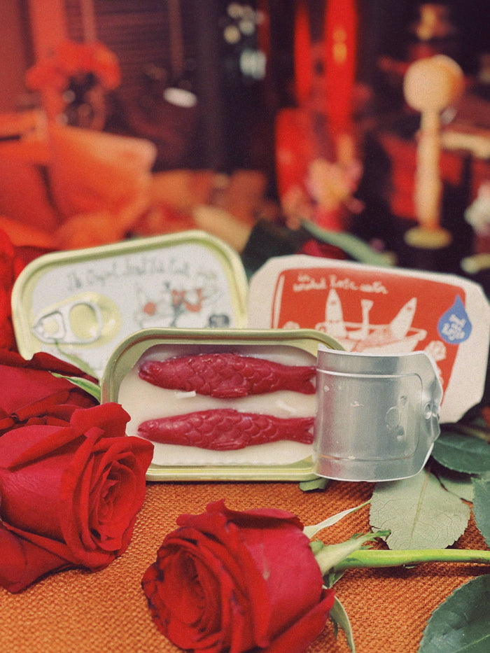 Tinned Fish Candle  Smoked Rose Water Handmade Soy Wax