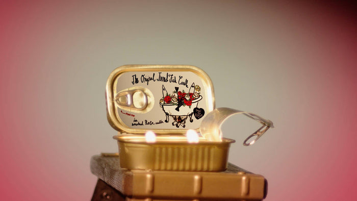 Tinned Fish Candle  Smoked Rose Water Handmade Soy Wax
