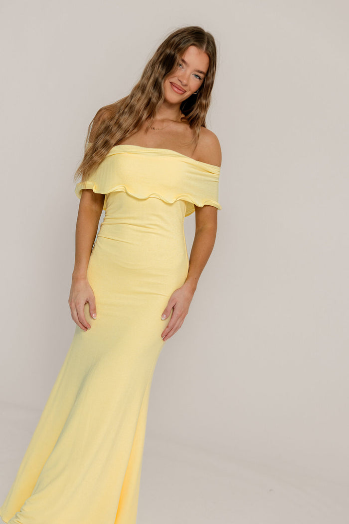 Tommie Maxi Dress in Butter Yellow - Bump Friendly (Size Up for Bump)