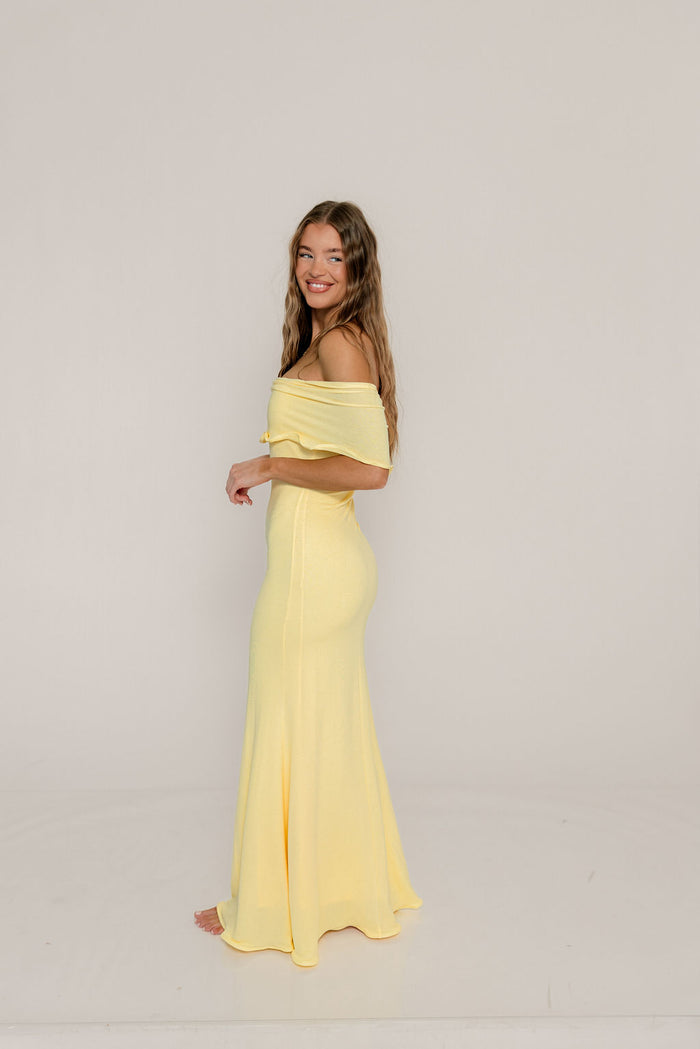 Tommie Maxi Dress in Butter Yellow - Bump Friendly (Size Up for Bump)