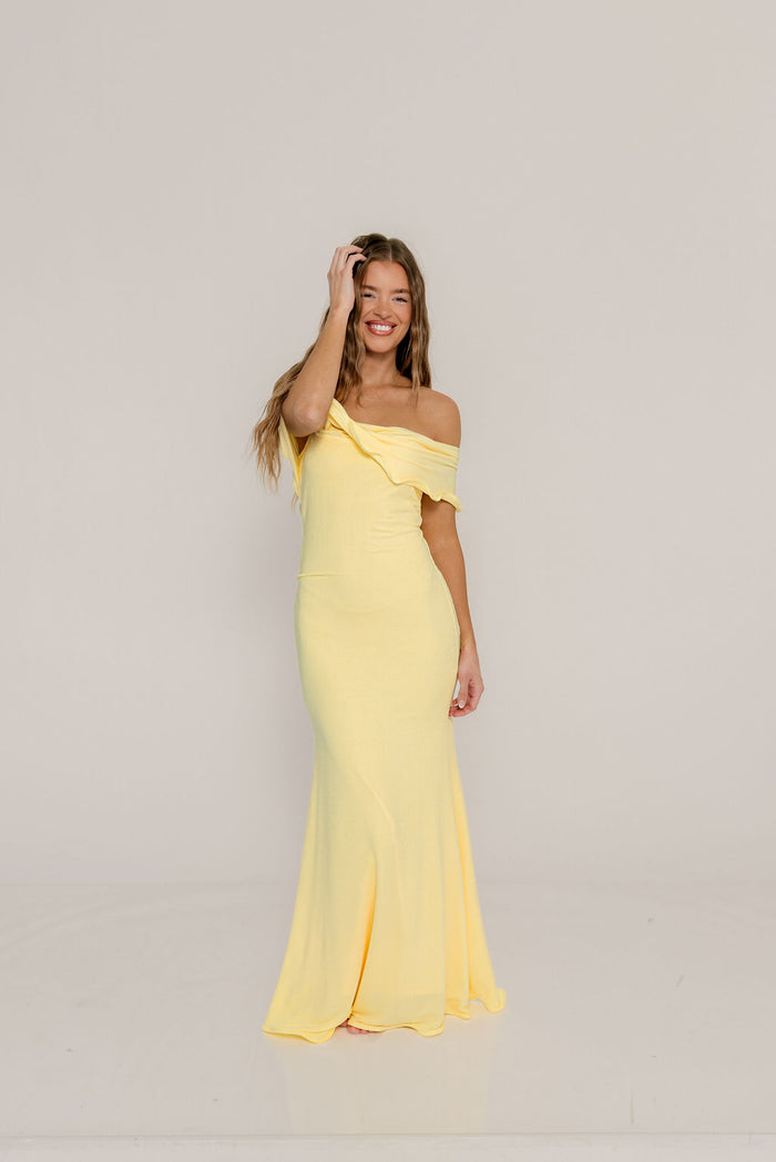 Tommie Maxi Dress in Butter Yellow - Bump Friendly (Size Up for Bump)