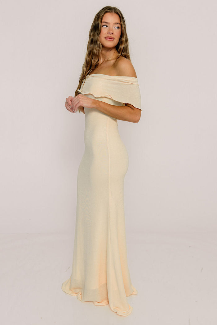 Tommie Maxi Dress in Ivory Butter - Bump Friendly (Size Up for Bump) *Final Sale*