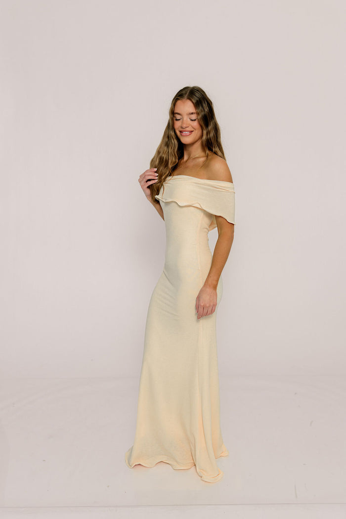 Tommie Maxi Dress in Ivory Butter - Bump Friendly (Size Up for Bump) *Final Sale*
